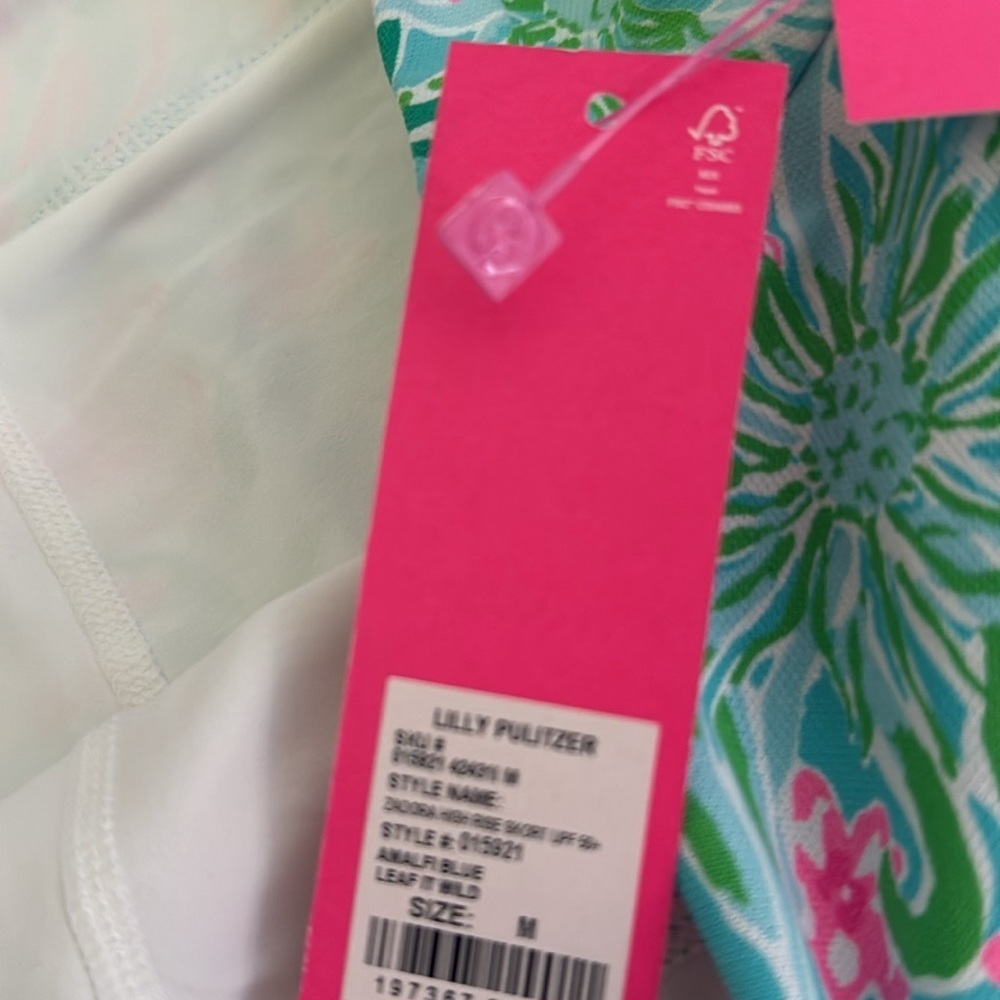 Lilly Pulitzer Zadora high-rise skort UPF 50+ Amalfi blue leaf it wild NWT med - Picture 8 of 9